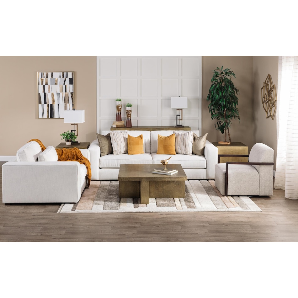 bassett furniture beige chair and a half lifestyle image   