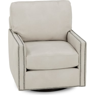 True Custom Leather Swivel Chair