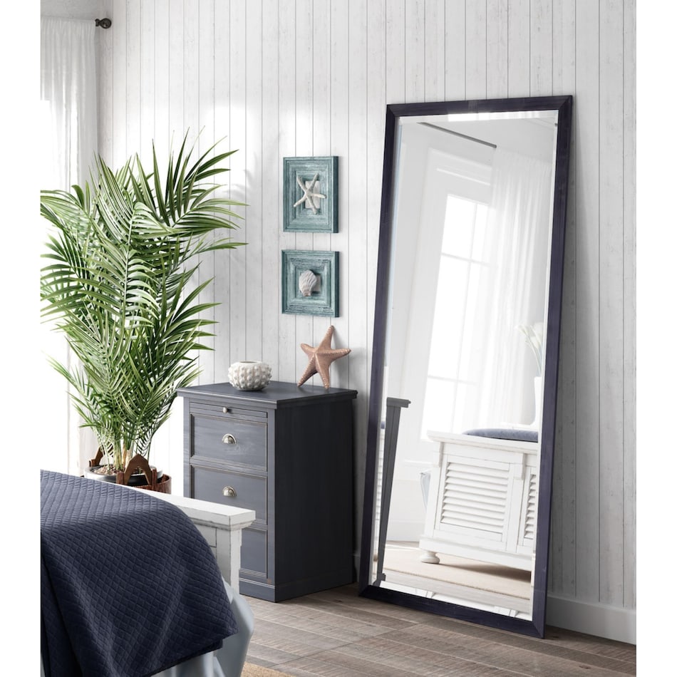 bassett mirror co inc blue leaner mirror   