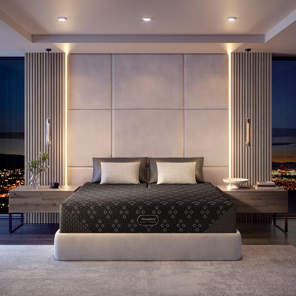 beautyrest black hybrid black split head king   