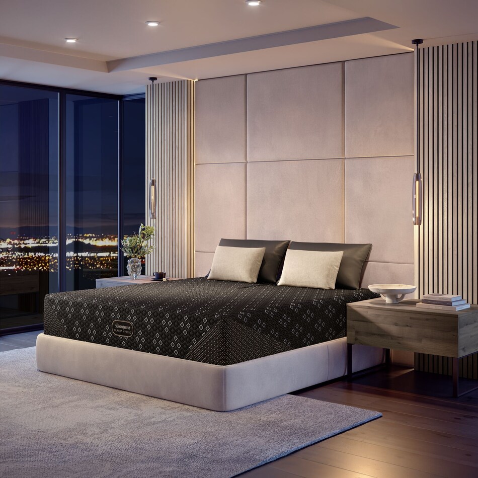 beautyrest black hybrid black split head king   