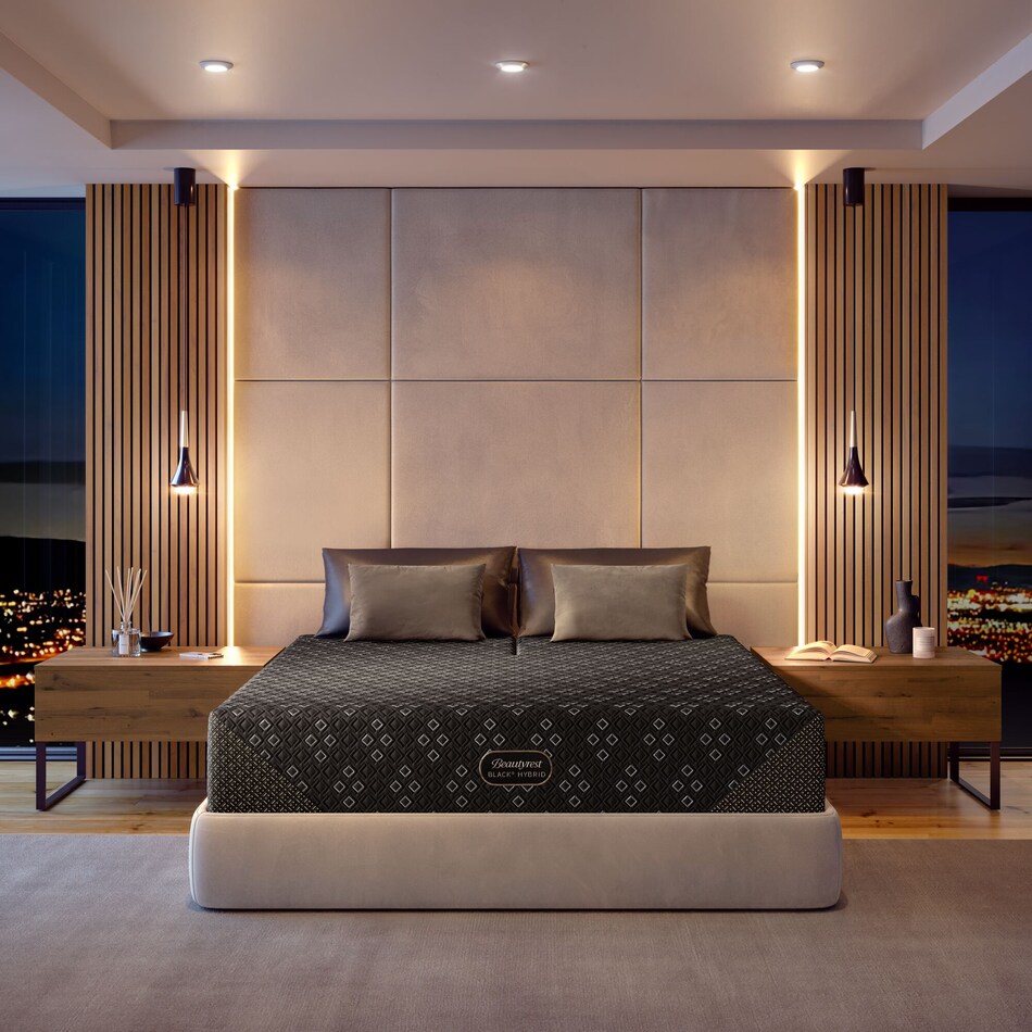 beautyrest black hybrid black split head king   