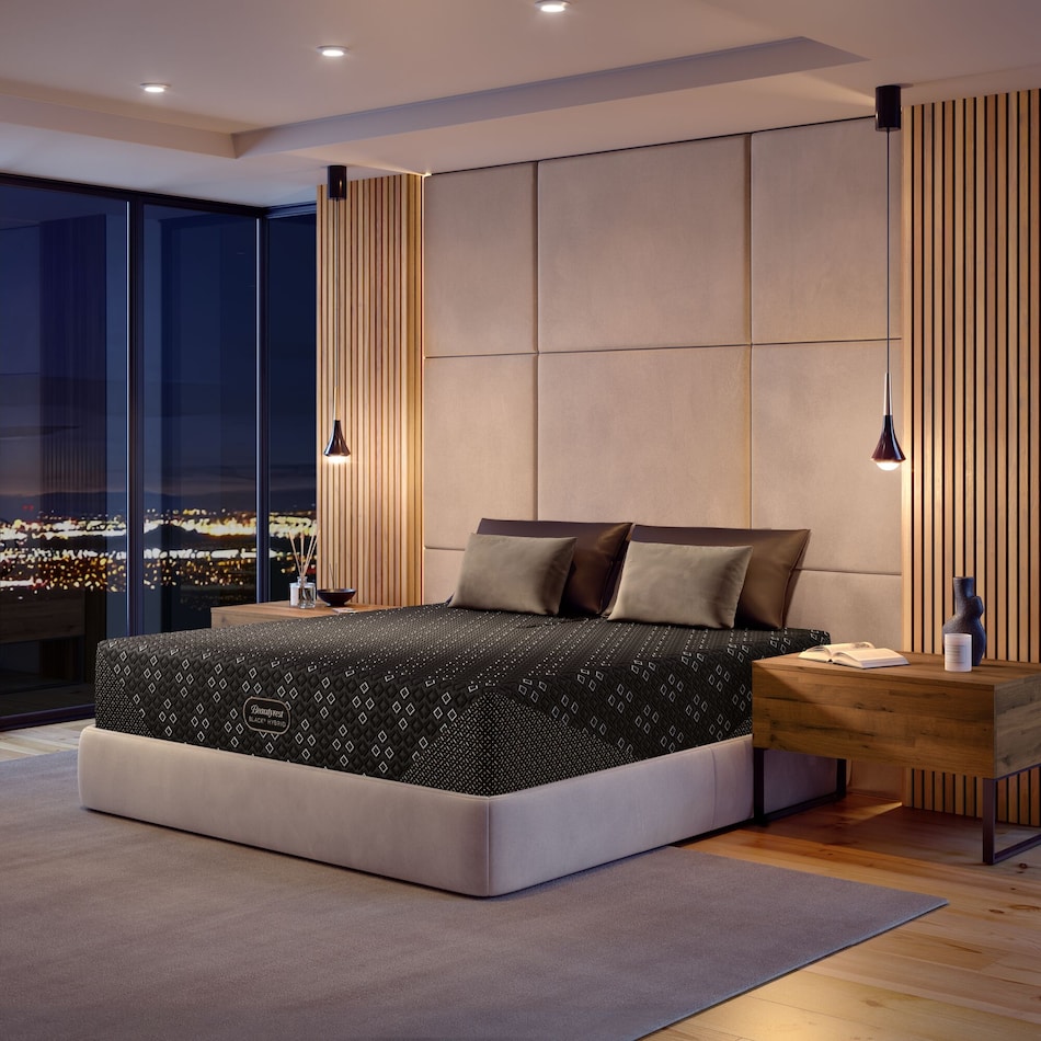 beautyrest black hybrid black split head king   