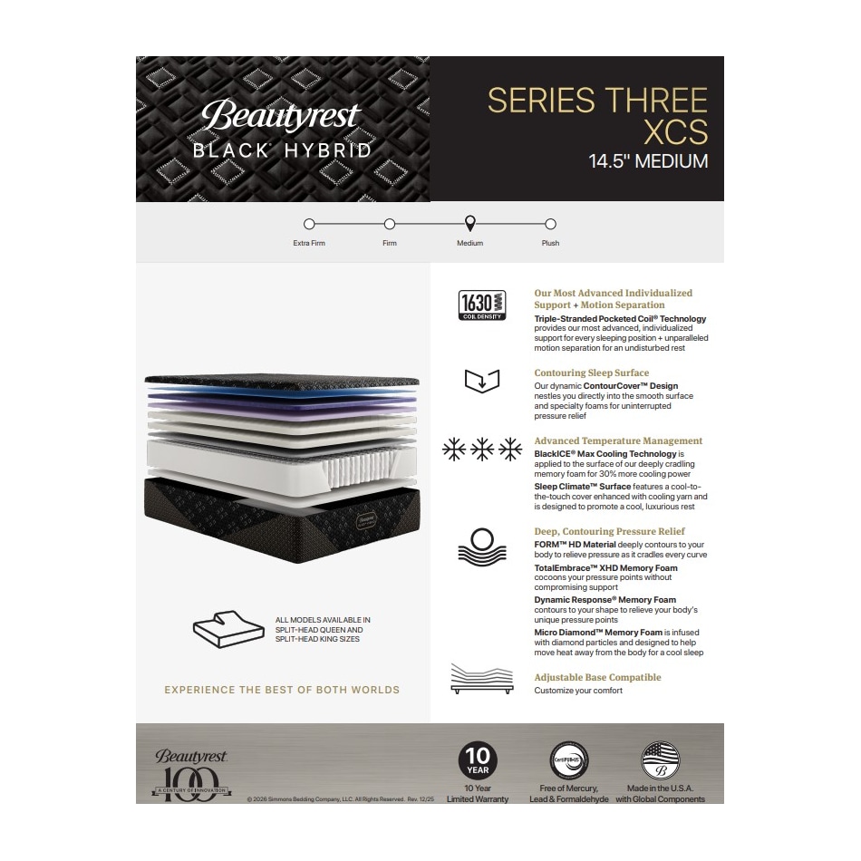 beautyrest black hybrid black twin xl   