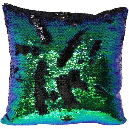 Green And Blue Mermaid Pillow 18"W x 18"H