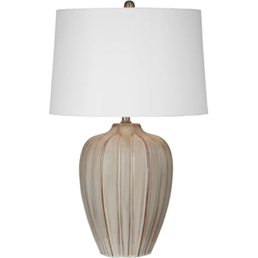 Beige Ceramic Table Lamp 30"H