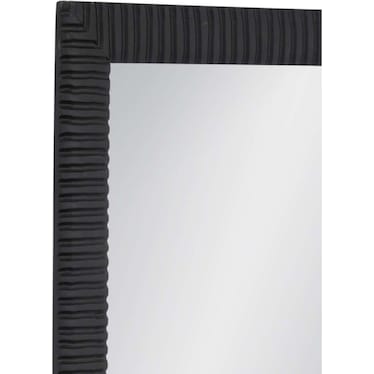 Matte Black Carved Frame Leaner Mirror 32"W x 72"H