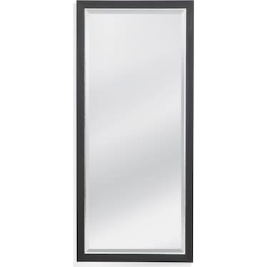 Black and Silver Beveled Leaner Mirror 36"W x 78"H