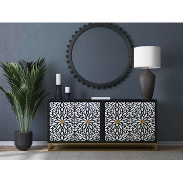 Black Cement Table Lamp 35"H