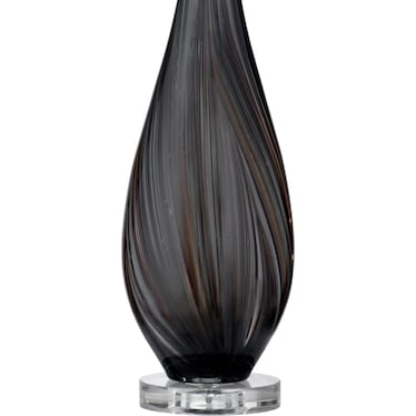 Black Art Glass Table Lamp 34"H