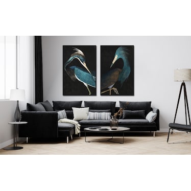 Black Art Glass Table Lamp 34"H