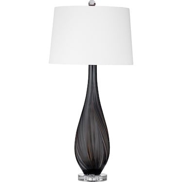 Black Art Glass Table Lamp 34"H