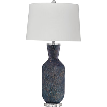 Blue Art Glass Table Lamp 32"H