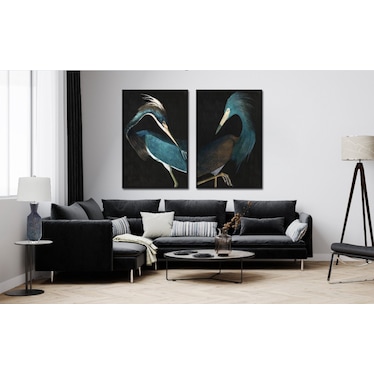 Blue Art Glass Table Lamp 32"H