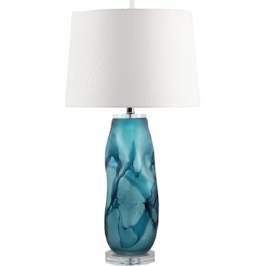 Sea Blue Glass Table Lamp 31"H