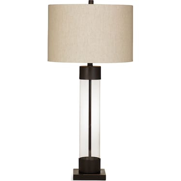 Glass and Bronze Table Lamp 33"H