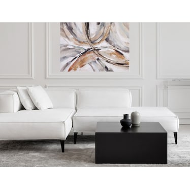 Gold, Taupe, and Charcoal Abstract Canvas 48"W x 36"H