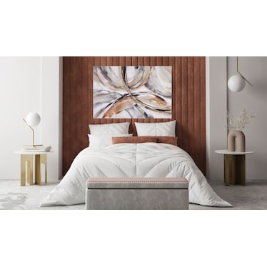 Gold, Taupe, and Charcoal Abstract Canvas 48"W x 36"H