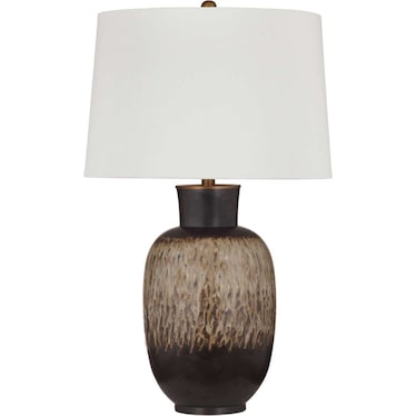 Brown Ceramic Table Lamp 29"H