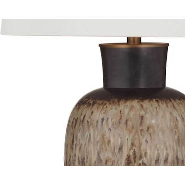 Brown Ceramic Table Lamp 29"H
