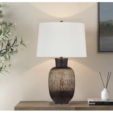 Brown Ceramic Table Lamp 29"H