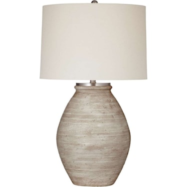 Cream Cement Table Lamp 31"H