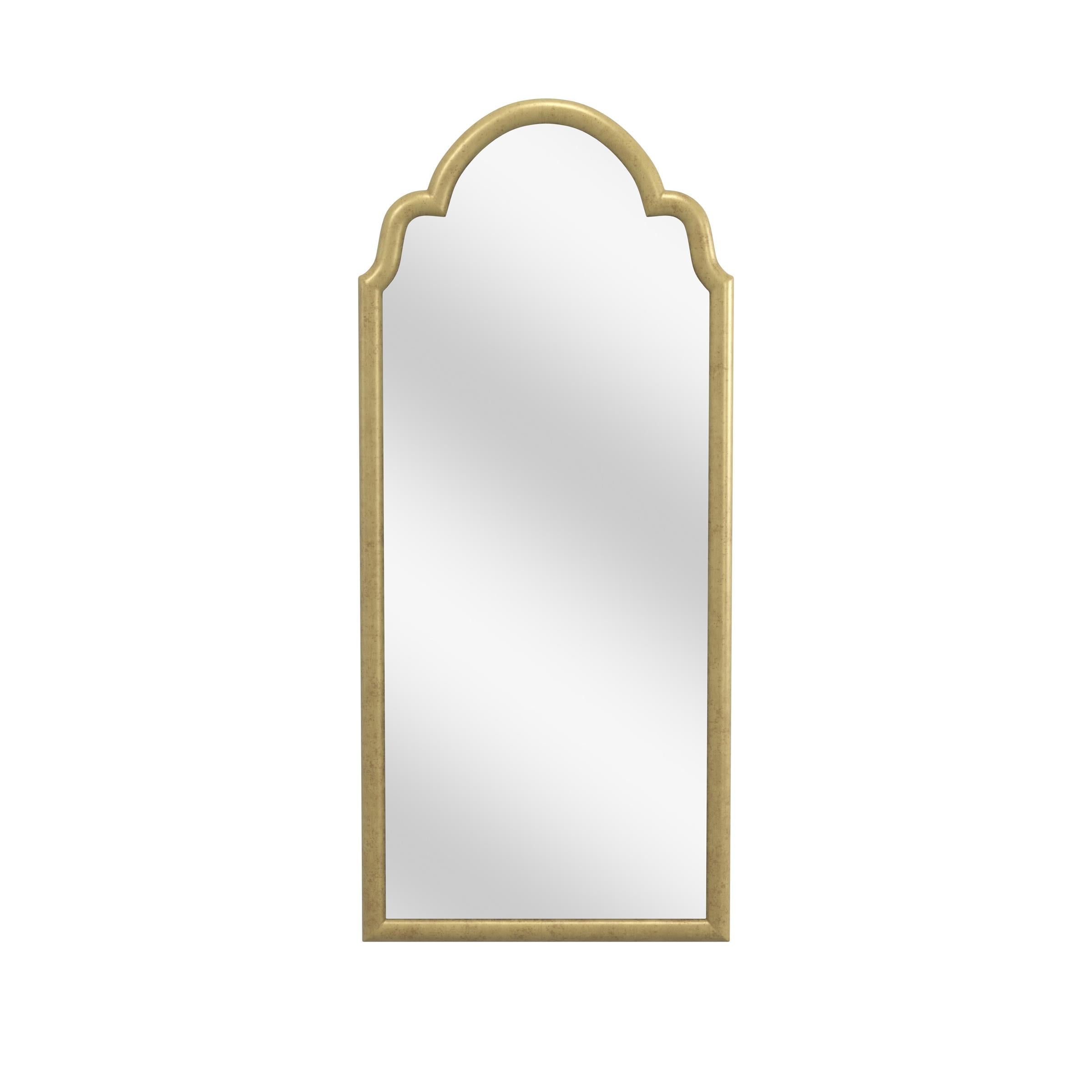 Antique Gold Wood Arched Leaner Mirror 24