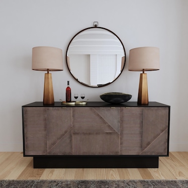 Brushed Gold Metal Table Lamp 29"H