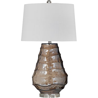 Taupe Art Glass Table Lamp 30"H