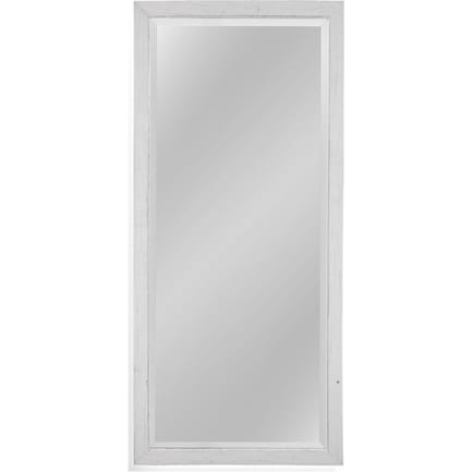 White and Silver Beveled Leaner Mirror 36"W x 78"H