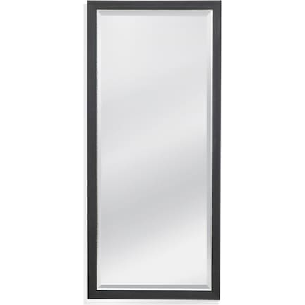 Black and Silver Beveled Leaner Mirror 36"W x 78"H