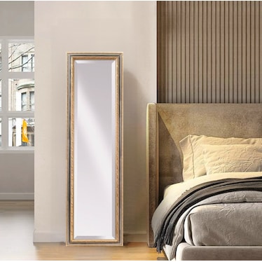 Silver and Gold Beveled Leaner Mirror 18"W x 64"H