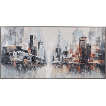 City Scape Framed Canvas 60"W x 30"H