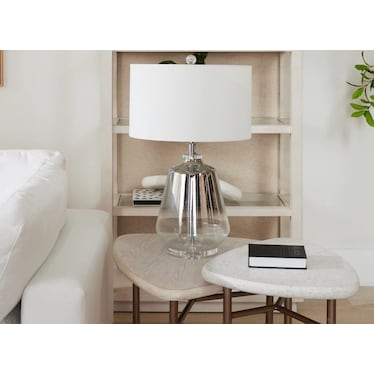 Silver Glass Table Lamp 28"H