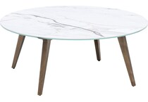 canadel furniture  pecan washed   porcelain top in w shell cocktail table vog  