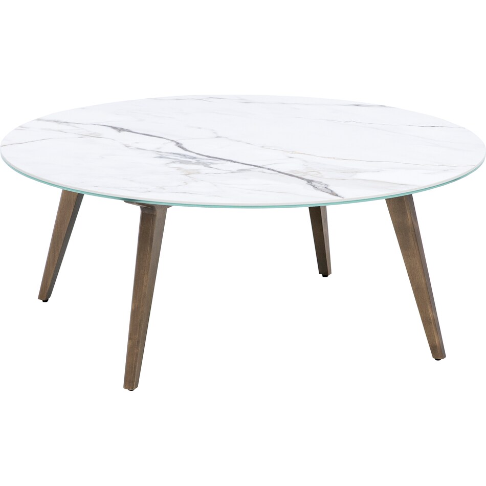 canadel furniture  pecan washed   porcelain top in w shell cocktail table vog  