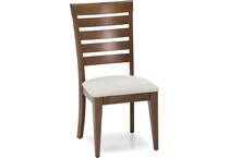 canadel  pecan washed   q fabric inch standard seat height side chair   