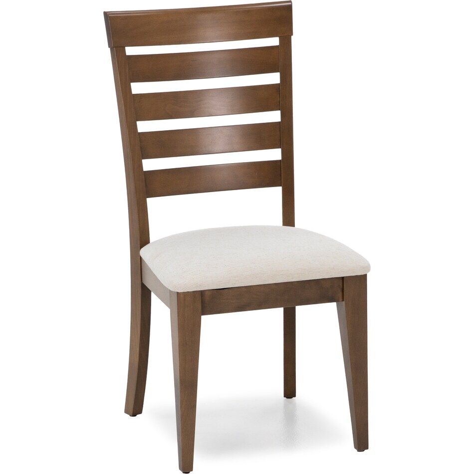 canadel  pecan washed   q fabric inch standard seat height side chair   