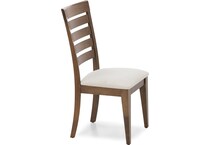 canadel  pecan washed   q fabric inch standard seat height side chair   
