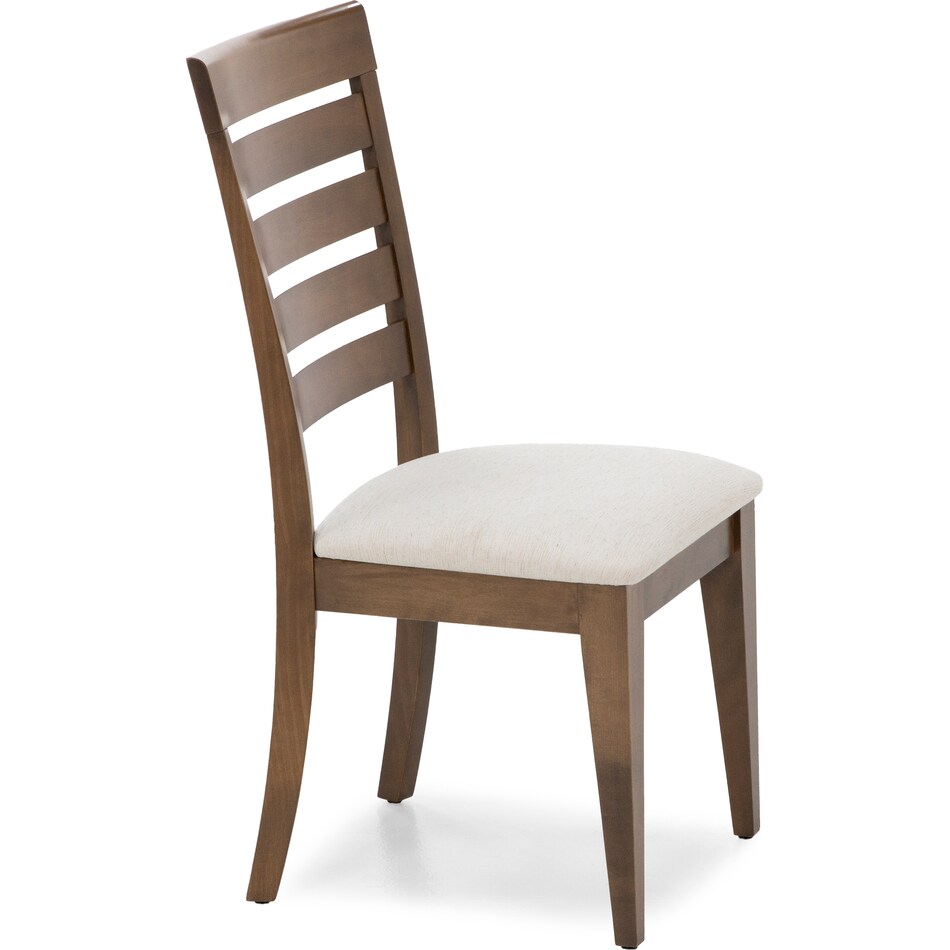 canadel  pecan washed   q fabric inch standard seat height side chair   