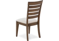canadel  pecan washed   q fabric inch standard seat height side chair   
