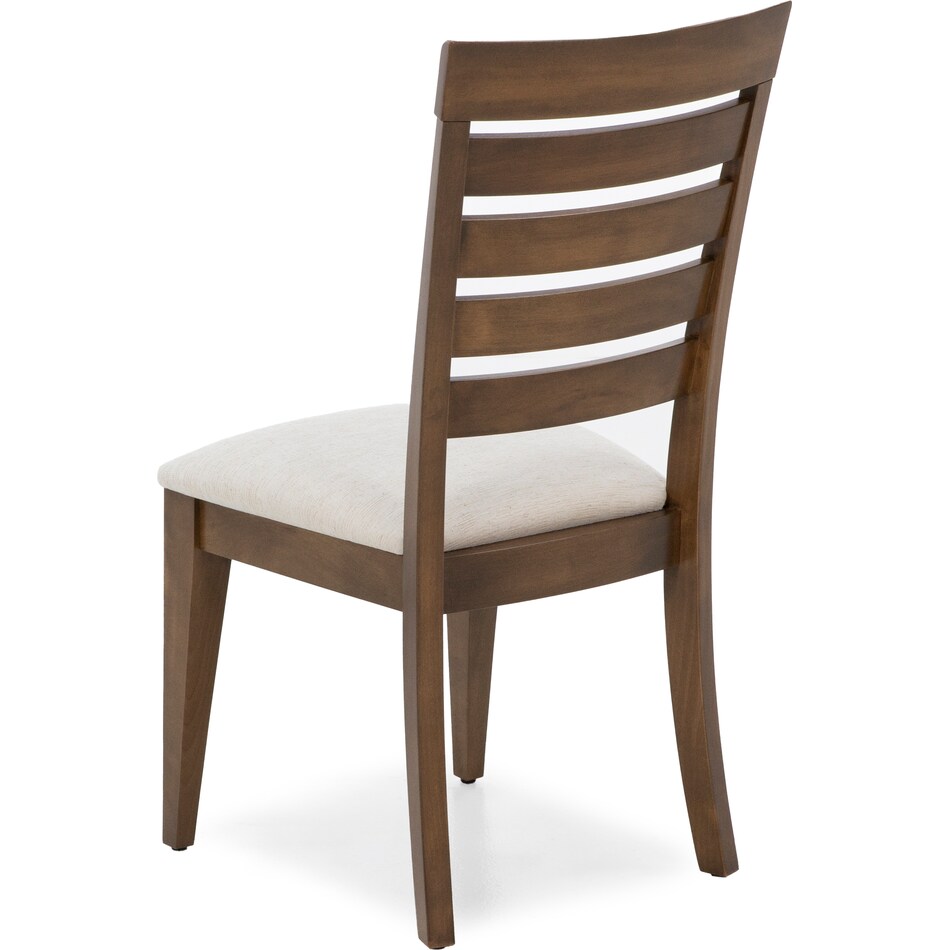 canadel  pecan washed   q fabric inch standard seat height side chair   