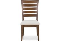 canadel  pecan washed   q fabric inch standard seat height side chair   