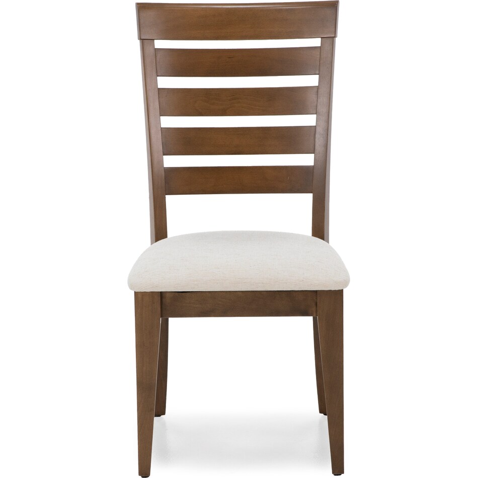 canadel  pecan washed   q fabric inch standard seat height side chair   