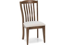 canadel  pecan washed   q fabric inch standard seat height side chair   