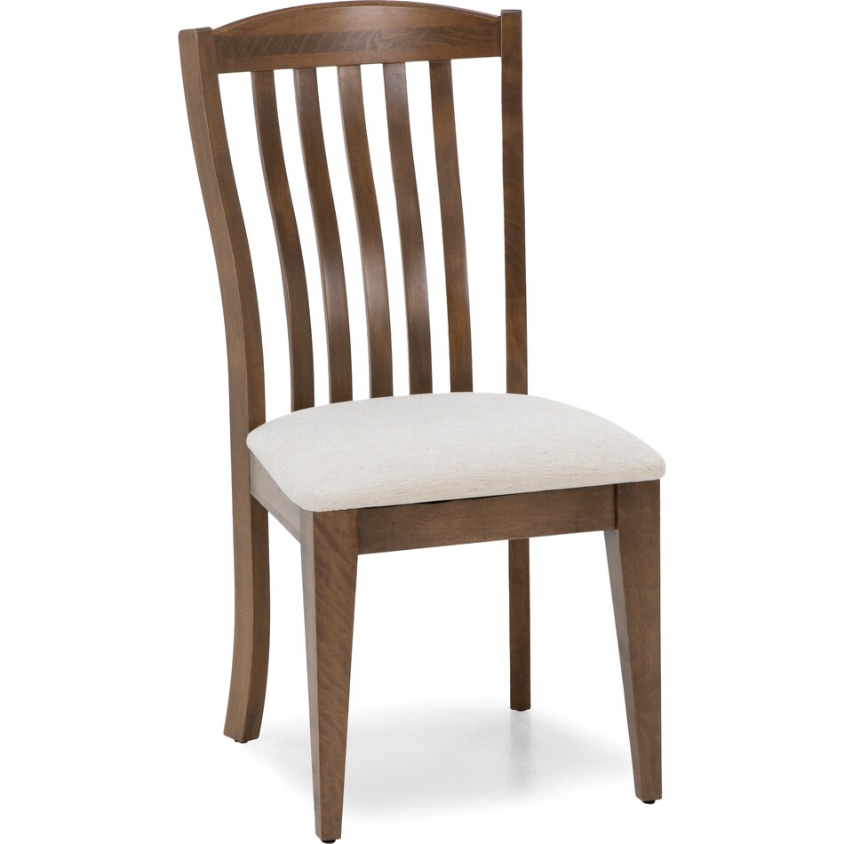 canadel  pecan washed   q fabric inch standard seat height side chair   