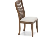 canadel  pecan washed   q fabric inch standard seat height side chair   
