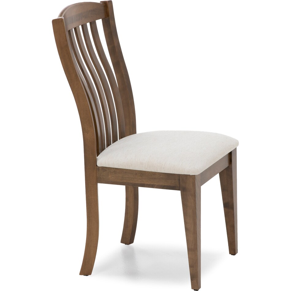 canadel  pecan washed   q fabric inch standard seat height side chair   