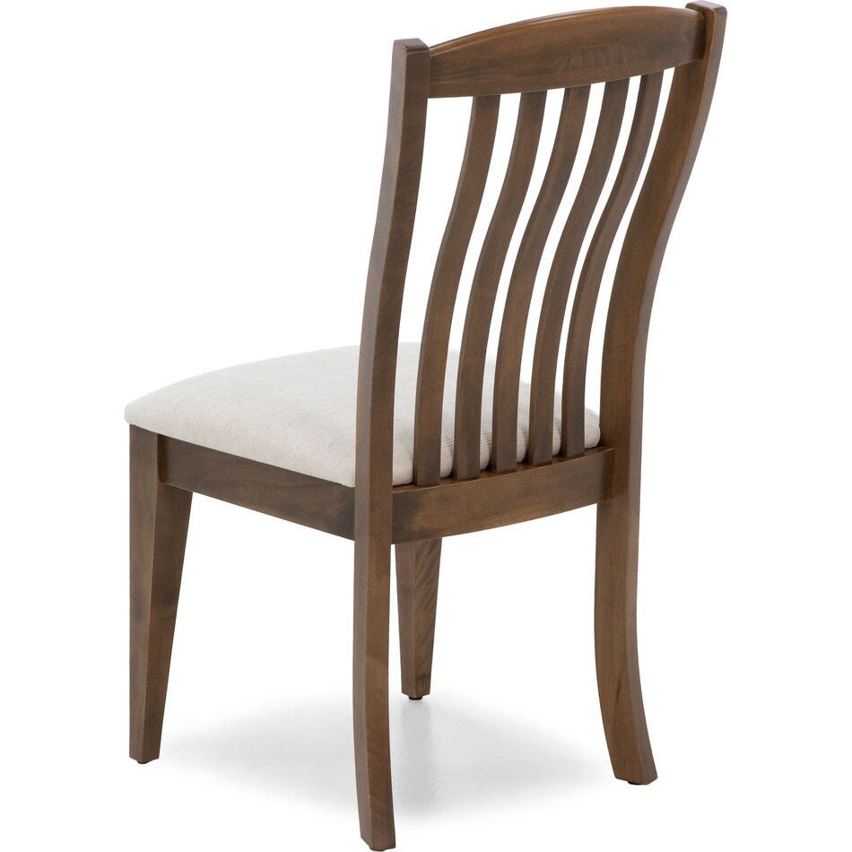 canadel  pecan washed   q fabric inch standard seat height side chair   