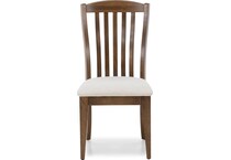 canadel  pecan washed   q fabric inch standard seat height side chair   